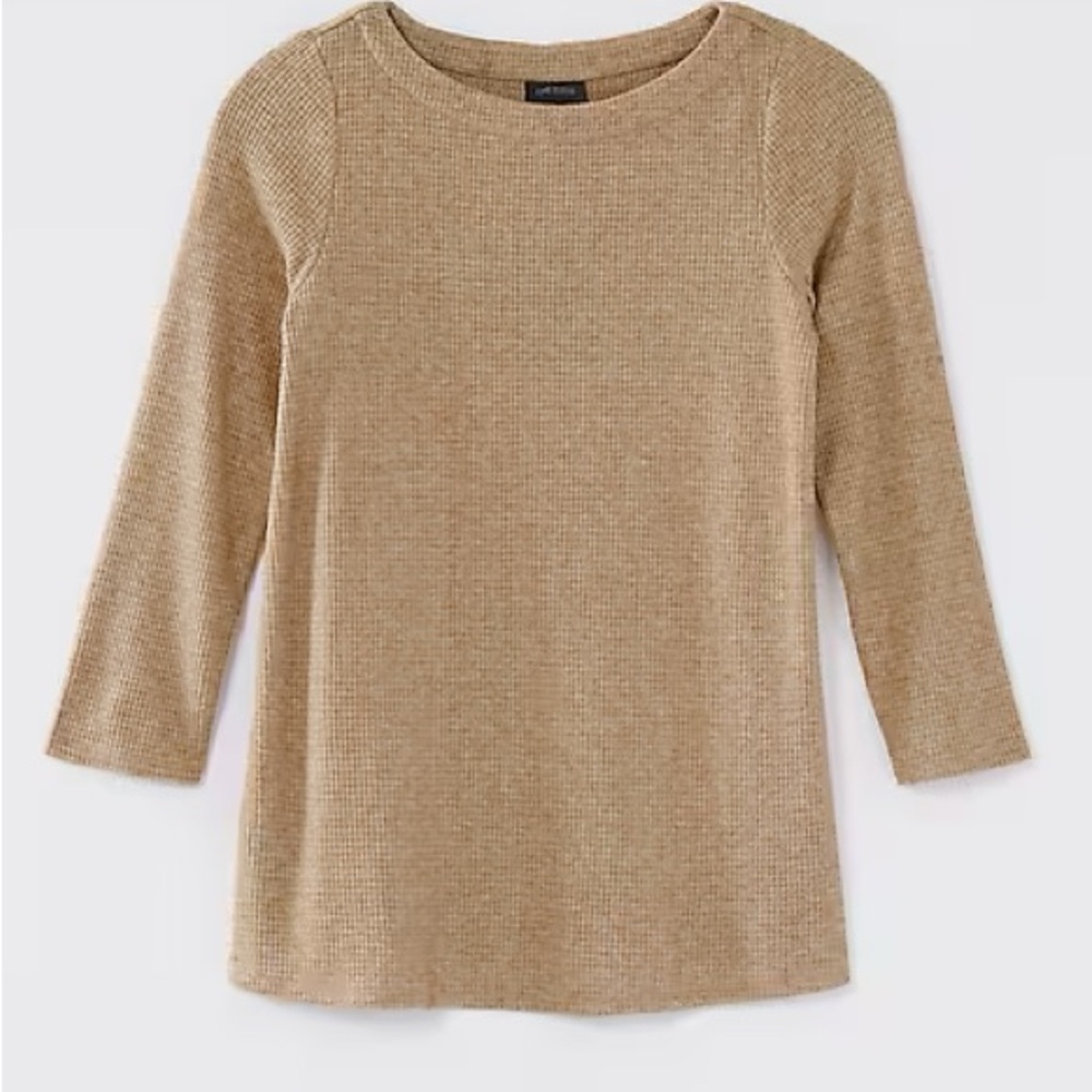 J jill Boat-Neck camel top
